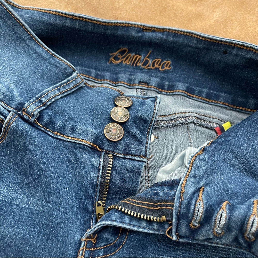 BAMBOO High Rise Stretch Skinny Jeans Size 3/4 - Picture 5 of 16